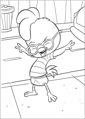 Chicken Little Is Dancing  Coloring Page